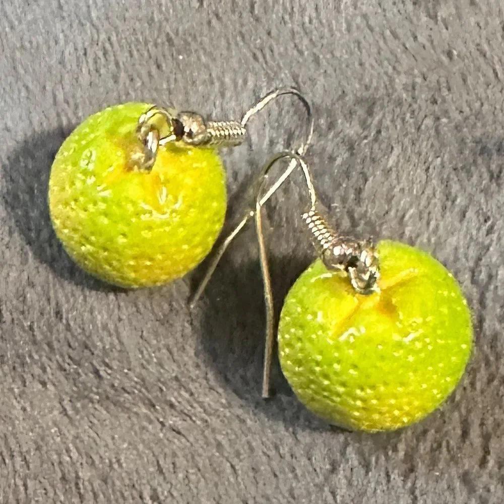 Green orange women's earrings/ kids
